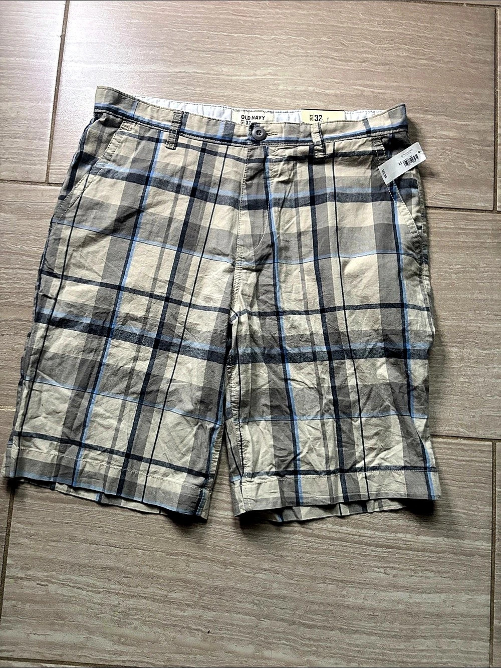 Old Navy Plaid Cotton Everyday Shorts Waist 32